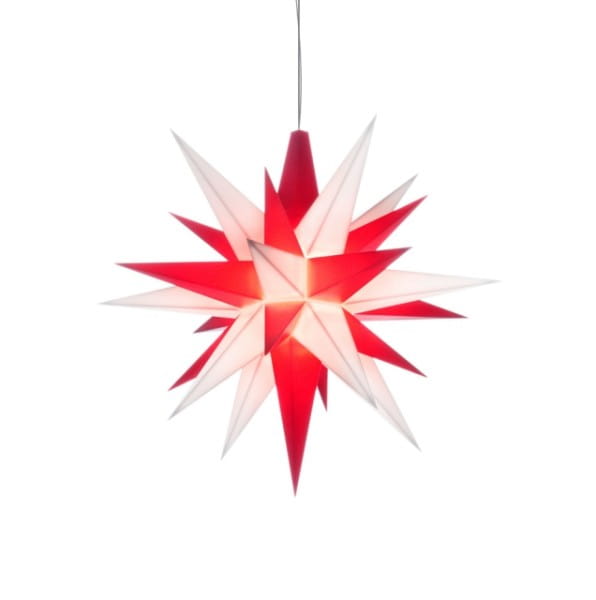 Herrnhuter Stern LED, vormontiert, weiß/rot, Kunststoff, A1e - D: 13cm
