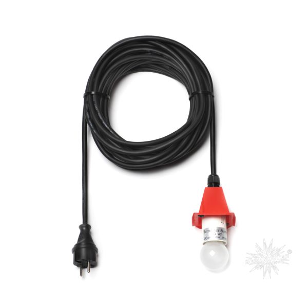 Herrnhuter LED Kabel für A4-A7, schwarz mit rotem Deckel, L: 10m