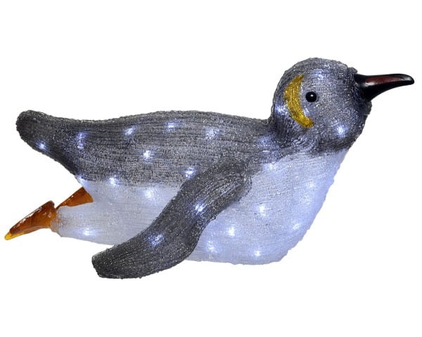 Weihnachten Kae LED Acrylpinguin einstel, 33x56x27cm-50L warmes weiss/Kalt