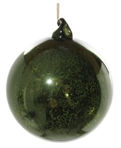 ShiShi Glas Kugel, antik-grün glänz. 10cm