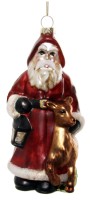 ShiShi GLAS-WEIHNACHTSMANN, m/ Hirsch rot-gold 15cm ShiShi GLAS-WEIHNACHTSMANN, m/ Hirsch rot-gold 15cm