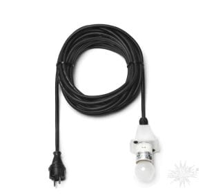 Herrnhuter LED Kabel mit Fassung für A4-A7, schwarz mit weißem Deckel, L: 10m