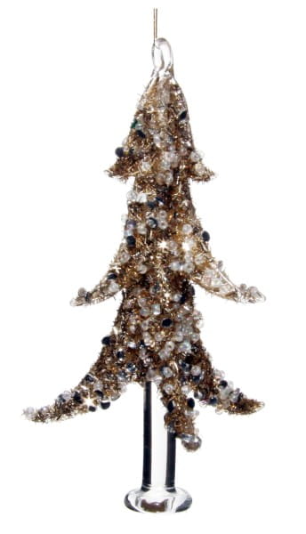 ShiShi GLASBAUM Goldflitter, m/ klarem Edelstein 12cm