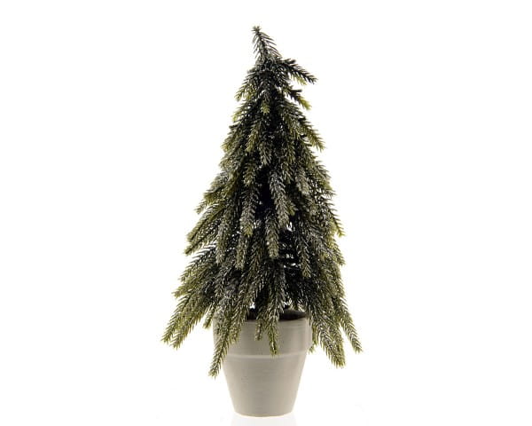 Weihnachten Kae MINIBAUM Papptopf, 25cm m/ Schleife hell grün-weiß