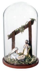 ShiShi GLASKUPPEL, m/Jesus Geburt h23cm