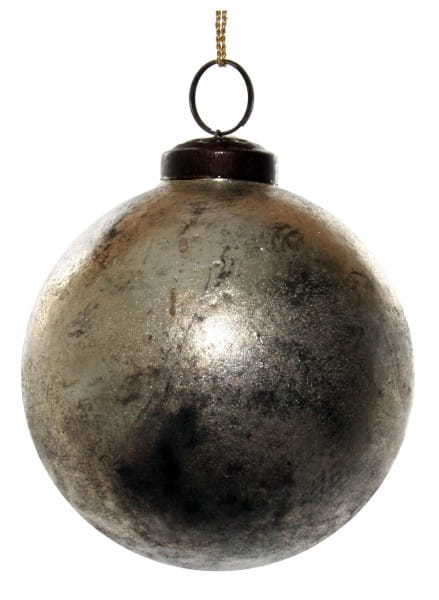 ShiShi GLASKUGEL, gealtertes Silber 10cm