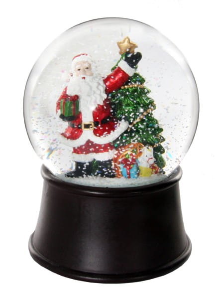 ShiShi GLAS-WASSERKUGEL, Santa brauner Sockel d10cm