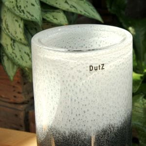 DutZ Vase THICK GLASS, grey-white H32 D18