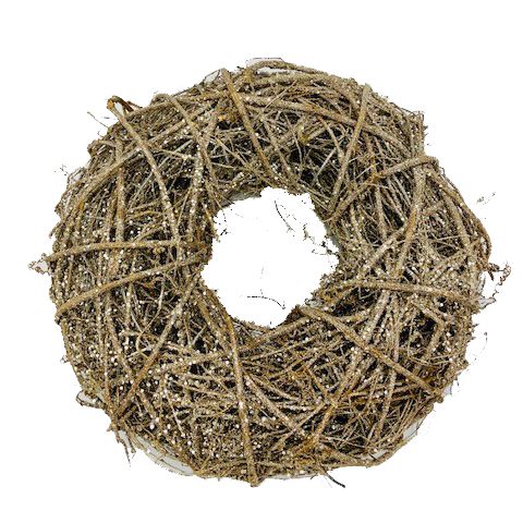 Bling Naturkranz, Vosteen, gold, H: 8cm D: 35cm