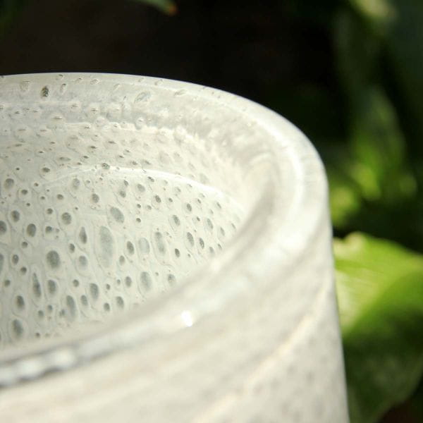 DutZ Vase THICK GLASS, grey-white H32 D18