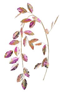 Weihnachten Gift SEOUL Deko-Zweig, Blätter lila/gold iris L150