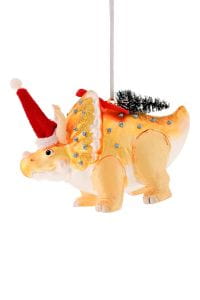 Weihnachten Gift DINO Hänger, Triceratops gold