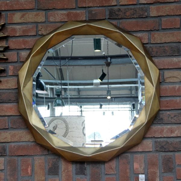 Spiegel antik gold, rund Ø90cm