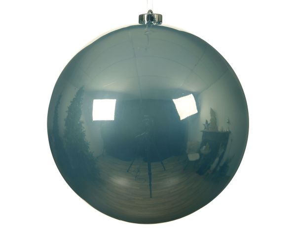 Weihnachtskugel, Glas, colorflow, Kaemingk, nebelblau, D: 7,5cm