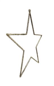 Glitter Stern Hänger, Vosteen, gold, D: 32cm