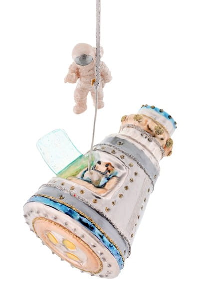 Weihnachten Gift SPACE Hänger, Shuttle m. Astronaut sliber