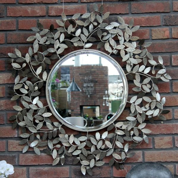 Spiegel Metall Blätter Ø100cm
