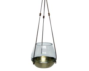 Teelichthalter Kae Glas Teelicht Haenger, dia14.5x14cm braun Teelichthalter Kae Glas Teelicht Haenger, dia14.5x14cm braun